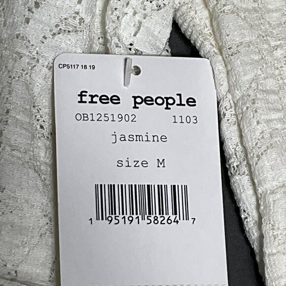 Free People Top Women M Ivory Long Sleeve Lace Lined Cut Out Back Boho Blouse - Picture 6 of 12